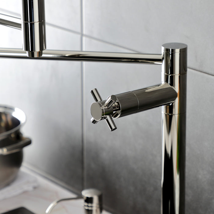 Kingston Sona KS8706DX - Concord Two-Handle 1-Hole Deck Mount Pot Filler Faucet, Polished Nickel