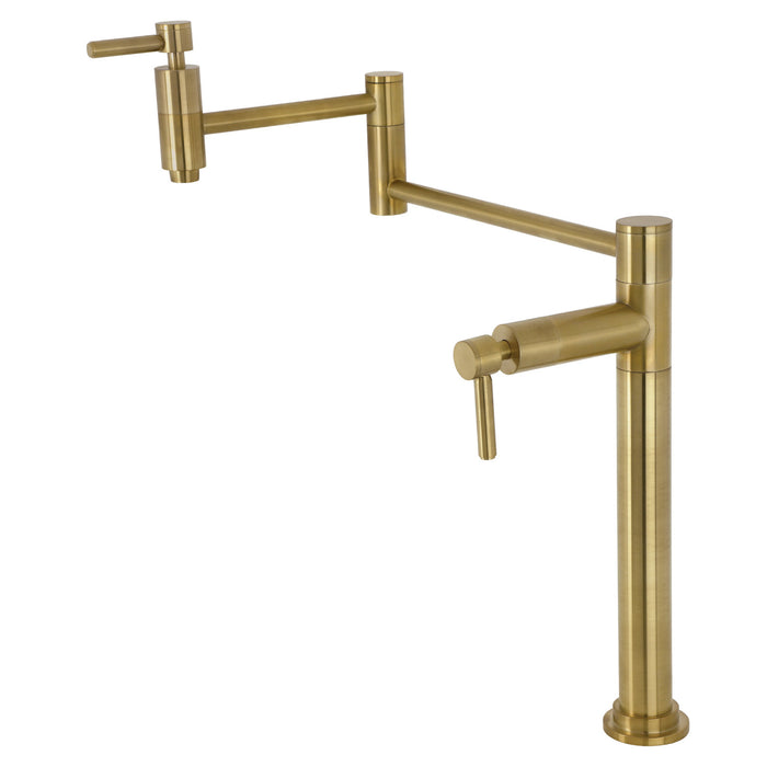 Kingston Sona KS8707DL - Concord Two-Handle 1-Hole Deck Mount Pot Filler Faucet, Brushed Brass