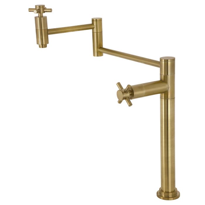 Kingston Sona KS8707DX - Concord Two-Handle 1-Hole Deck Mount Pot Filler Faucet, Brushed Brass