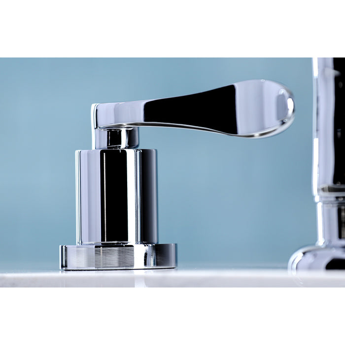 KS8721DFL Double-Handle 4-Hole Widespread Kitchen Faucet with Plastic Sprayer, Polished Chrome