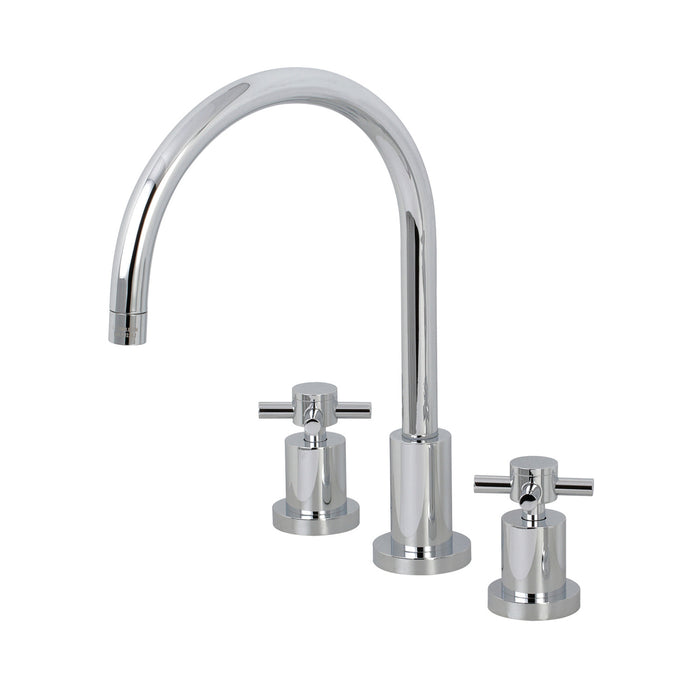 Kingston Sona KS8721DXLS - Concord Double-Handle 3-Hole Widespread Kitchen Faucet, Polished Chrome