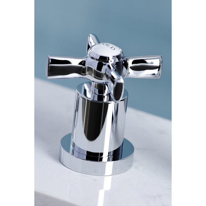 Kingston Tulare KS8721ZX - Millennium Double-Handle 4-Hole Widespread Kitchen Faucet with Plastic Sprayer, Polished Chrome
