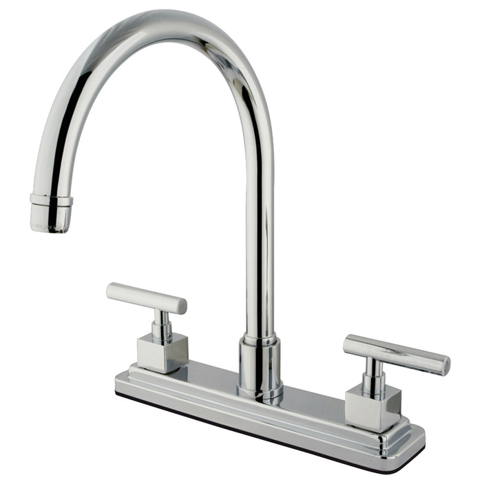 Kingston Sona KS8791CQLLS - Claremont Two-Handle 3-Hole 8" Centerset Kitchen Faucet, Polished Chrome