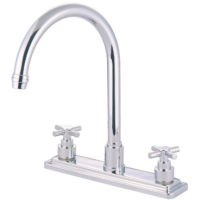Kingston Tulare KS8791EXLS Two-Handle 3-Hole 8" Centerset Kitchen Faucet, Polished Chrome