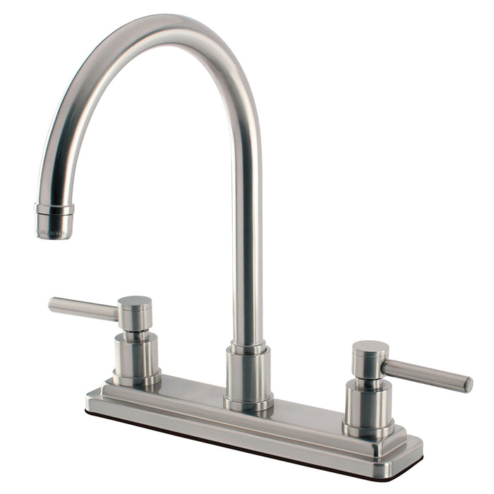 Kingston Sona KS8798DLLS - Concord Two-Handle 3-Hole 8" Centerset Kitchen Faucet, Brushed Nickel