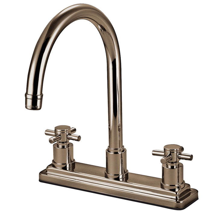 Kingston Sona KS8798DXLS - Concord Two-Handle 3-Hole 8" Centerset Kitchen Faucet, Brushed Nickel