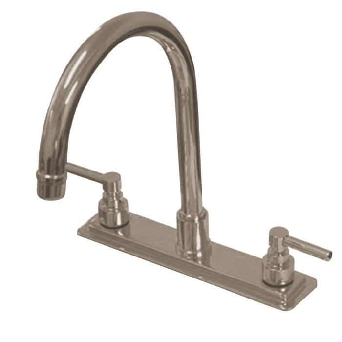 Kingston Sona KS8798ELLS - Elinvar Two-Handle 3-Hole 8" Centerset Kitchen Faucet, Brushed Nickel