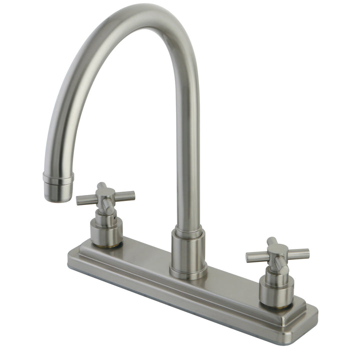 Kingston Tulare KS8798EXLSTwo-Handle 3-Hole 8" Centerset Kitchen Faucet, Brushed Nickel