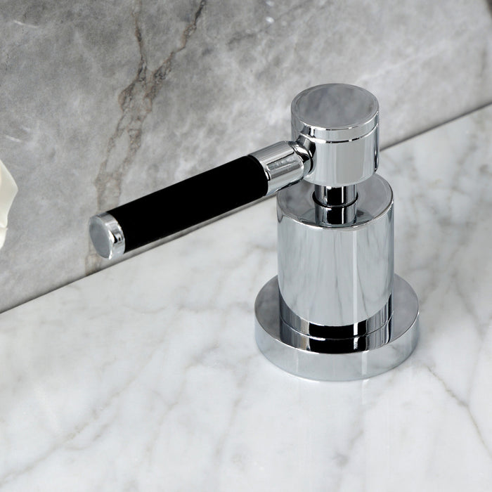 Kingston Sona KS8921DKL - Kaiser Two-Handle 3-Hole Deck Mount Widespread Bathroom Faucet with Brass Pop-Up, Polished Chrome