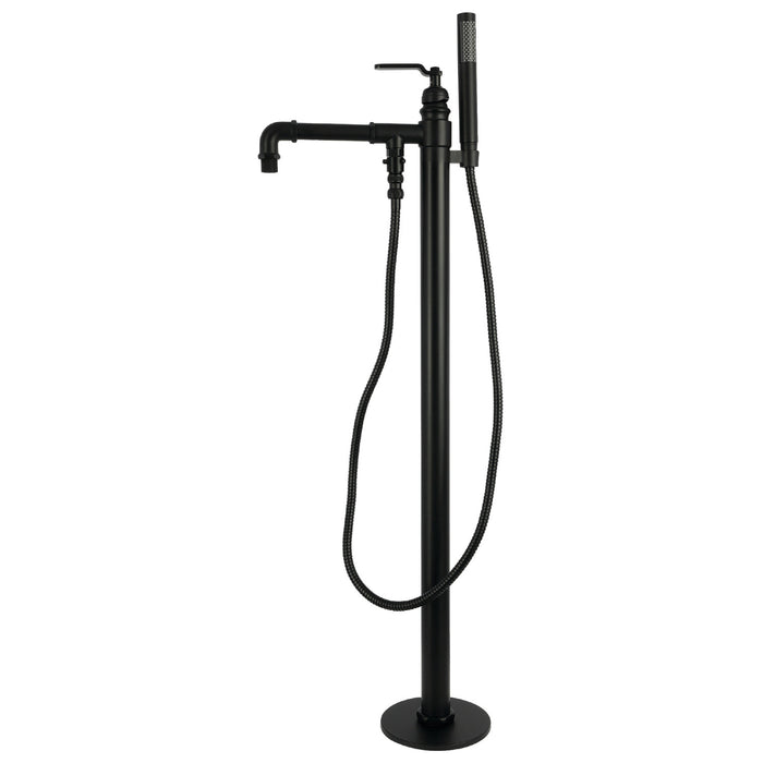 Kingston Whitaker KS9030KL Single-Handle 1-Hole Freestanding Tub Faucet with Hand Shower, Matte Black