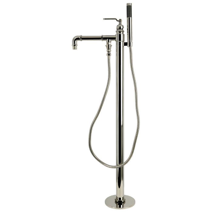 Kingston Whitaker KS9036KL Single-Handle 1-Hole Freestanding Tub Faucet with Hand Shower, Polished Nickel