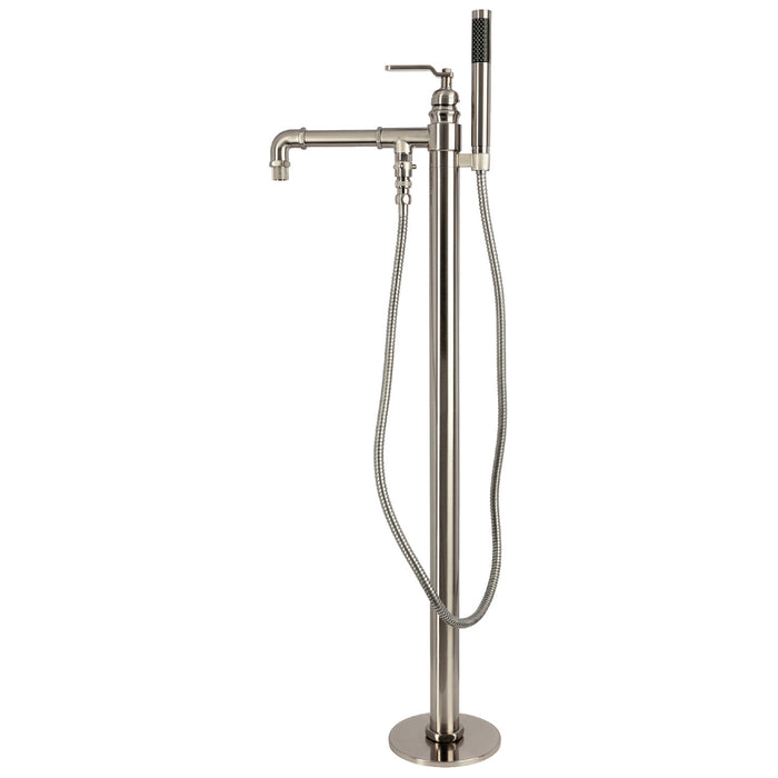 Kingston Whitaker KS9038KL Single-Handle 1-Hole Freestanding Tub Faucet with Hand Shower, Brushed Nickel