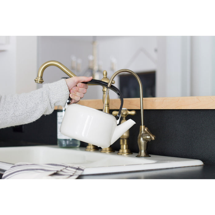 Restoration KSAG3193AL Single-Handle 1-Hole Deck Mount Water Filtration Faucet, Antique Brass