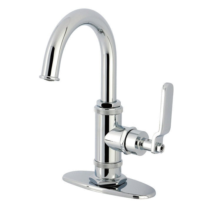 Kingston Sona KSD2211KL - Whitaker One-Handle 1-Hole Bathroom Faucet with Deck Plate and Push Pop-Up Drain, Polished Chrome
