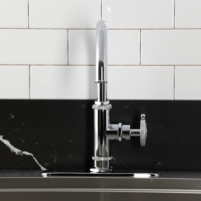 Kingston Sona KSD2431RNK - Levante Single-Handle 2-Hole Deck Mount Kitchen Faucet, Polished Chrome