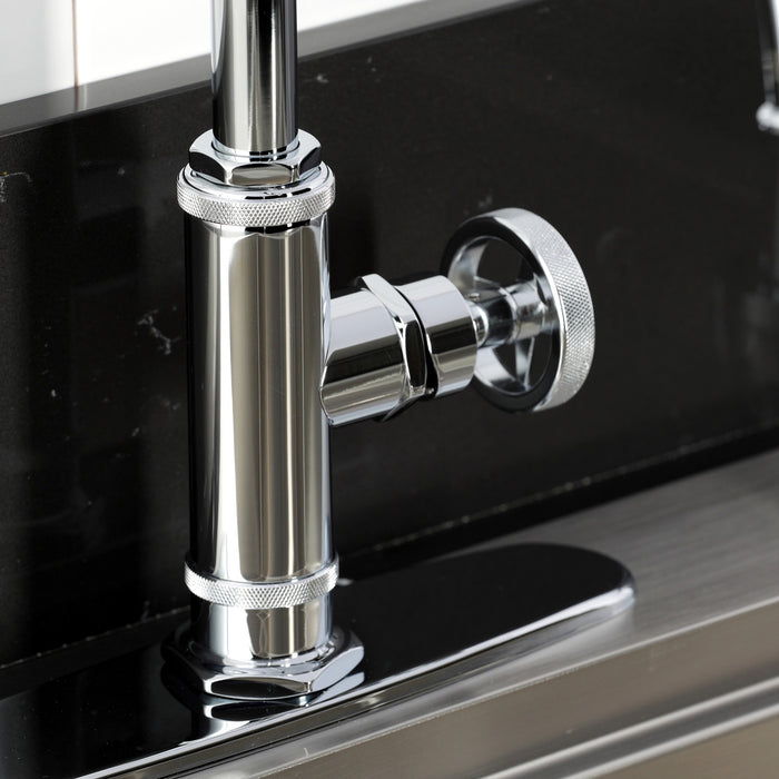 Kingston Sona KSD2431RNX - Ostro Single-Handle 2-Hole Deck Mount Kitchen Faucet, Polished Chrome