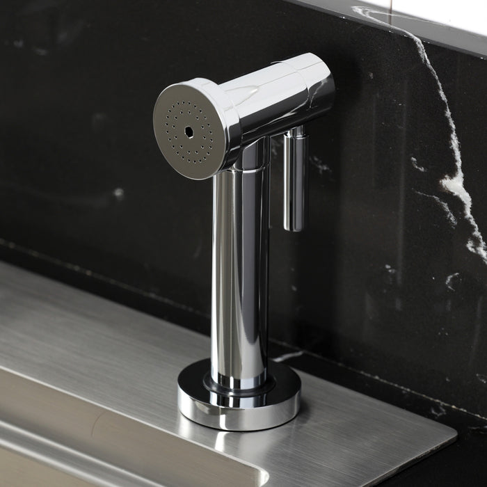 Kingston Sona KSD2431RNX - Ostro Single-Handle 2-Hole Deck Mount Kitchen Faucet, Polished Chrome