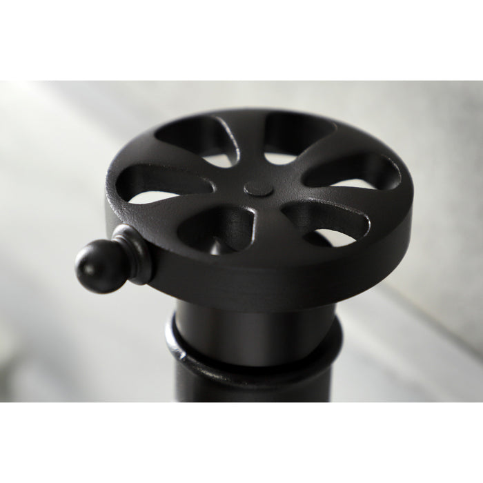 Kingston Sona KSD2825RX - Belknap One-Handle 1-Hole Bathroom Faucet with Deck Plate and Push Pop-Up Drain, Oil Rubbed Bronze
