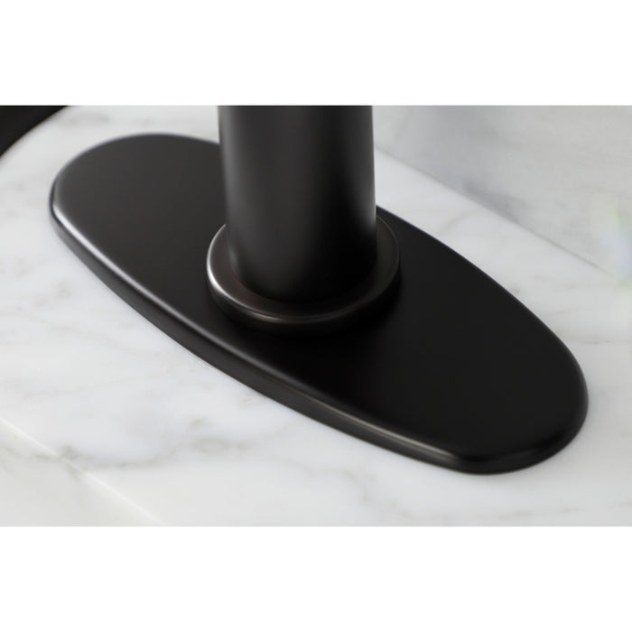 Kingston Sona KSD2825RX - Belknap One-Handle 1-Hole Bathroom Faucet with Deck Plate and Push Pop-Up Drain, Oil Rubbed Bronze