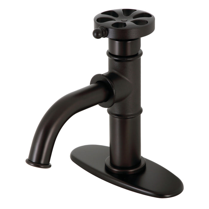 Kingston Sona KSD2825RX - Belknap One-Handle 1-Hole Bathroom Faucet with Deck Plate and Push Pop-Up Drain, Oil Rubbed Bronze