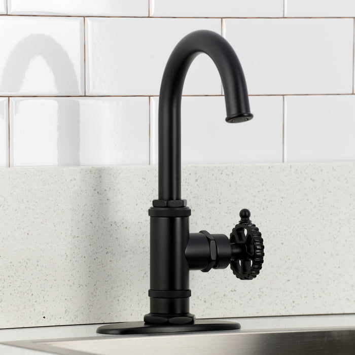 Kingston Sona KSD8500CG - Fuller One-Handle 1-Hole Deck Mount Bar Faucet, Matte Black
