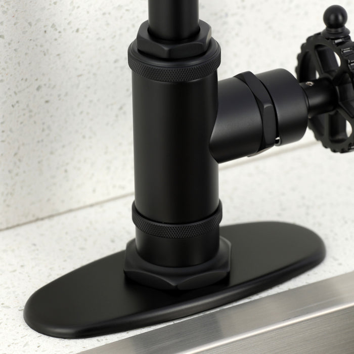 Kingston Sona KSD8500CG - Fuller One-Handle 1-Hole Deck Mount Bar Faucet, Matte Black