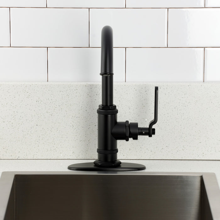 Kingston Sona KSD8500KL - Whitaker One-Handle 1-Hole Deck Mount Bar Faucet, Matte Black