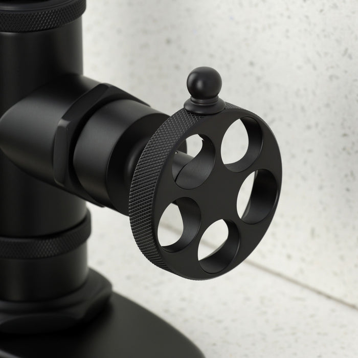 Kingston Sona KSD8500RKZ - Wendell One-Handle 1-Hole Deck Mount Bar Faucet with Knurled Handle, Matte Black