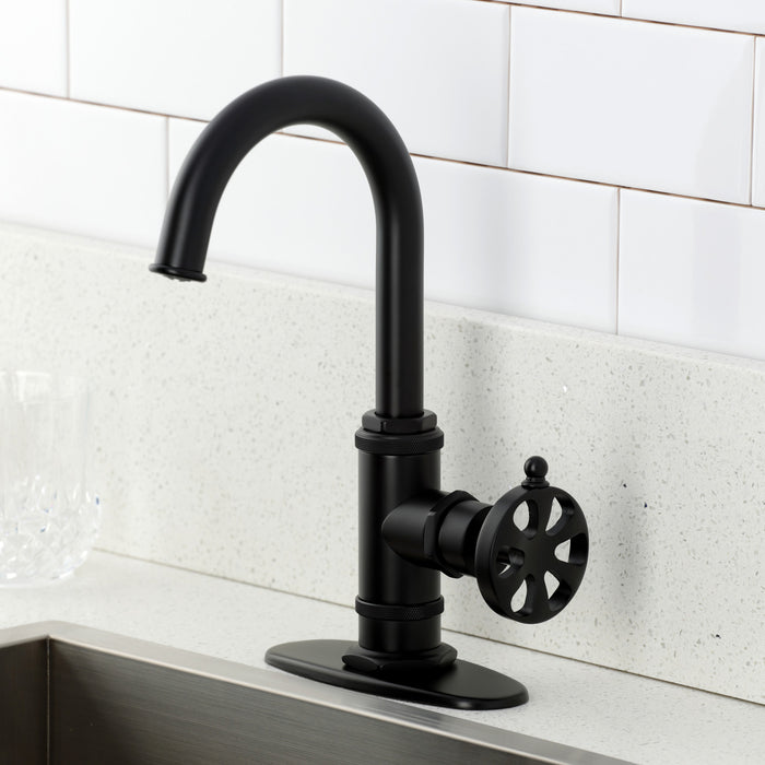 Kingston Sona KSD8500RX - Belknap One-Handle 1-Hole Deck Mount Bar Faucet, Matte Black