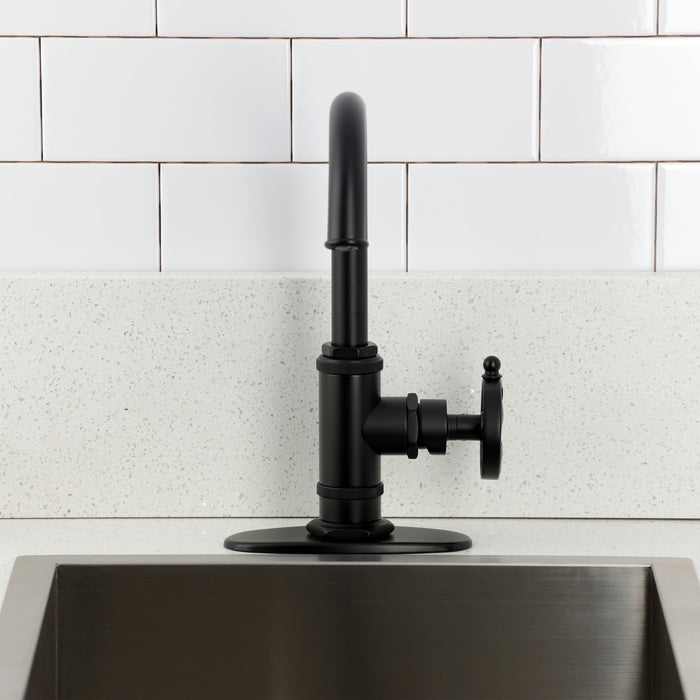 Kingston Sona KSD8500RX - Belknap One-Handle 1-Hole Deck Mount Bar Faucet, Matte Black