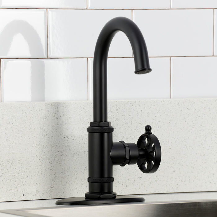 Kingston Sona KSD8500RX - Belknap One-Handle 1-Hole Deck Mount Bar Faucet, Matte Black