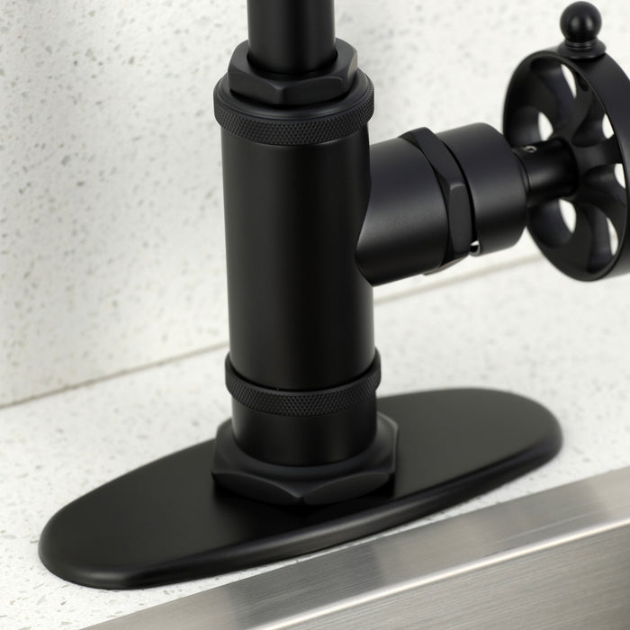 Kingston Sona KSD8500RX - Belknap One-Handle 1-Hole Deck Mount Bar Faucet, Matte Black