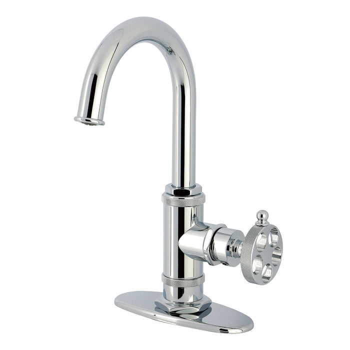 Kingston Sona KSD8501RKZ - Wendell One-Handle 1-Hole Deck Mount Bar Faucet with Knurled Handle, Polished Chrome