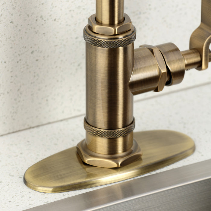 Kingston Sona KSD8503KL - Whitaker One-Handle 1-Hole Deck Mount Bar Faucet, Antique Brass