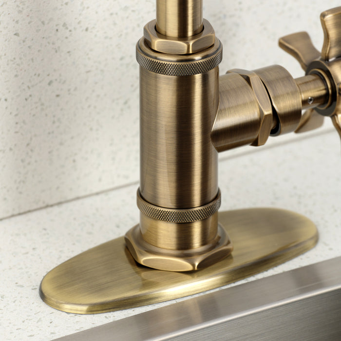 Kingston Sona KSD8503NX - Hamilton One-Handle 1-Hole Deck Mount Bar Faucet, Antique Brass