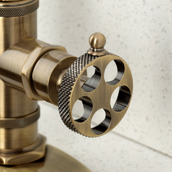 Kingston Sona KSD8503RKX - Webb One-Handle 1-Hole Deck Mount Bar Faucet with Knurled Handle, Antique Brass
