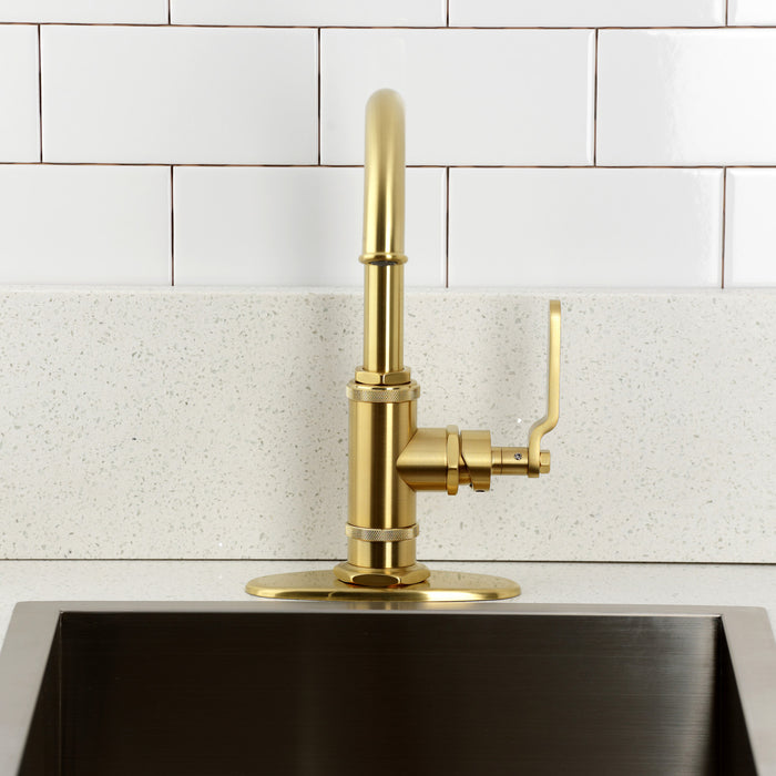 Kingston Sona KSD8507KL - Whitaker One-Handle 1-Hole Deck Mount Bar Faucet, Brushed Brass