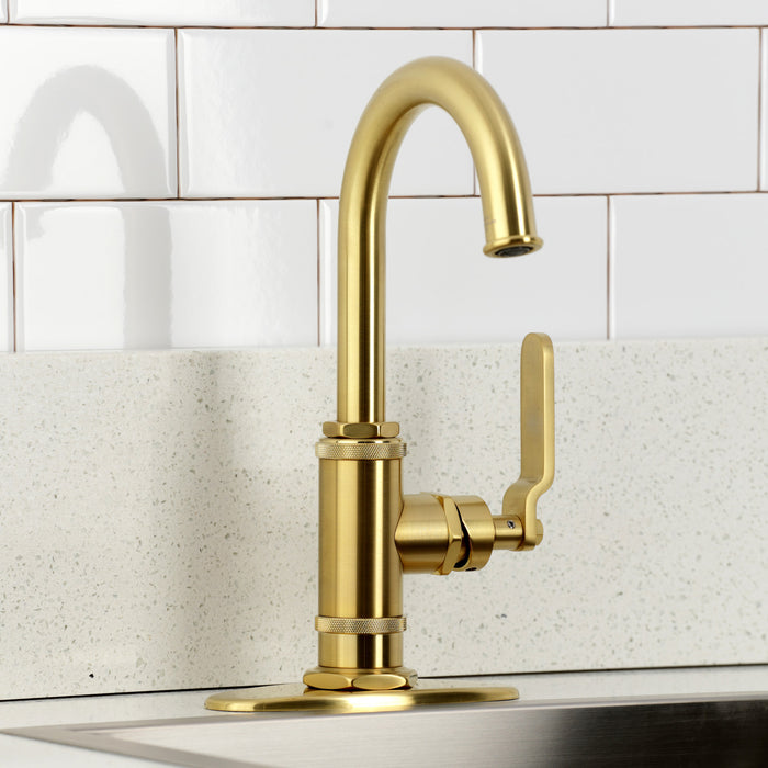 Kingston Sona KSD8507KL - Whitaker One-Handle 1-Hole Deck Mount Bar Faucet, Brushed Brass