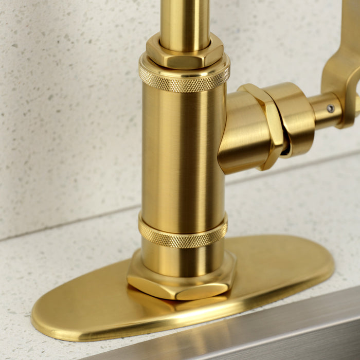 Kingston Sona KSD8507KL - Whitaker One-Handle 1-Hole Deck Mount Bar Faucet, Brushed Brass