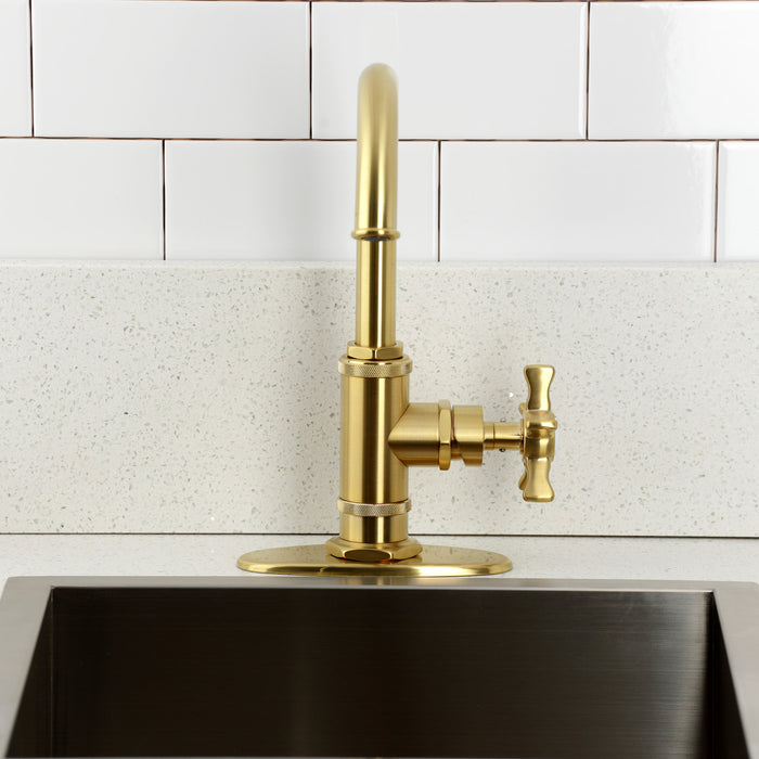 Kingston Sona KSD8507NX - Hamilton One-Handle 1-Hole Deck Mount Bar Faucet, Brushed Brass