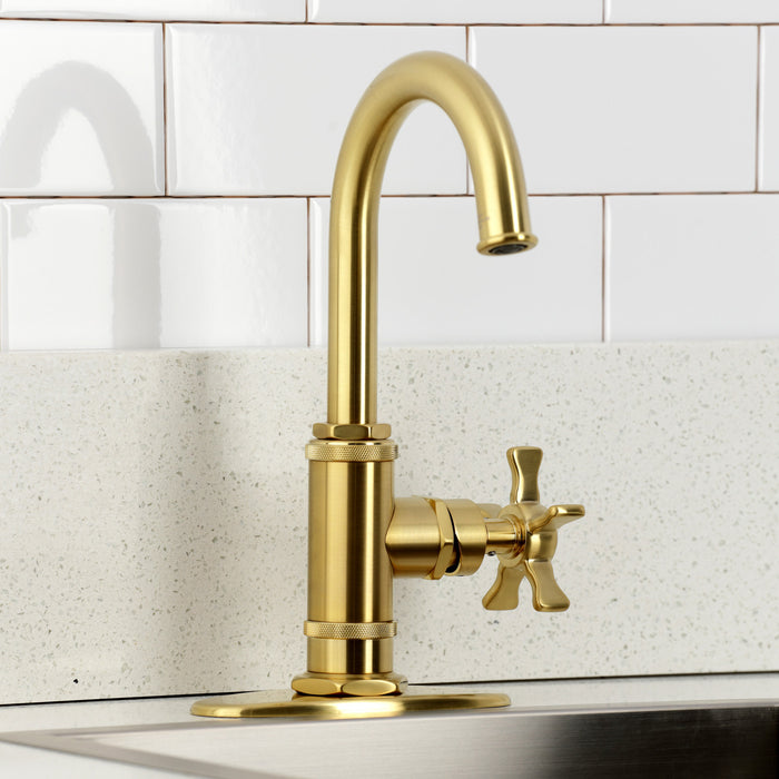 Kingston Sona KSD8507NX - Hamilton One-Handle 1-Hole Deck Mount Bar Faucet, Brushed Brass