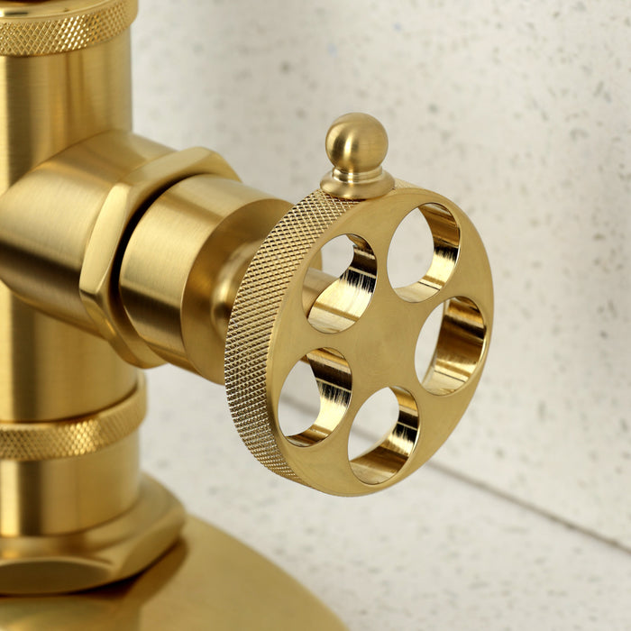 Wendell KSD8507RKZ One-Handle 1-Hole Deck Mount Bar Faucet with Knurled Handle, Brushed Brass