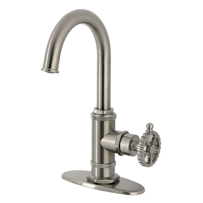 Kingston Sona KSD8508CG - Fuller One-Handle 1-Hole Deck Mount Bar Faucet, Brushed Nickel