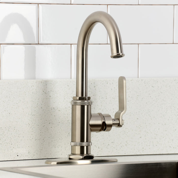 Kingston Sona KSD8508KL - Whitaker One-Handle 1-Hole Deck Mount Bar Faucet, Brushed Nickel