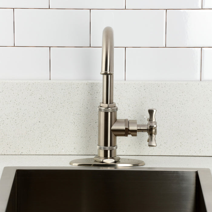 Kingston Sona KSD8508NX - Hamilton One-Handle 1-Hole Deck Mount Bar Faucet, Brushed Nickel