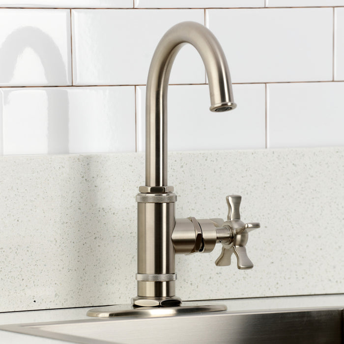 Kingston Sona KSD8508NX - Hamilton One-Handle 1-Hole Deck Mount Bar Faucet, Brushed Nickel