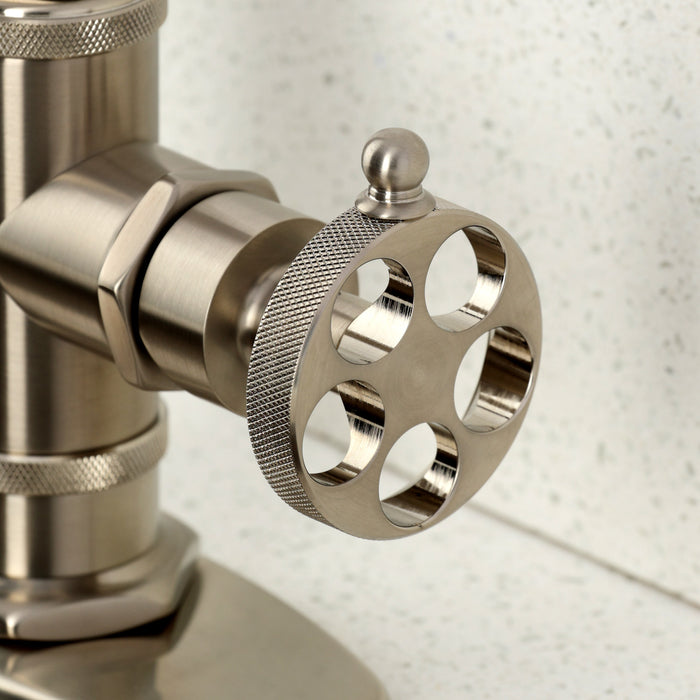 Kingston Sona KSD8508RKZ - Wendell One-Handle 1-Hole Deck Mount Bar Faucet with Knurled Handle, Brushed Nickel