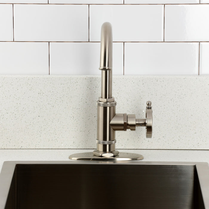 Kingston Sona KSD8508RX - Belknap One-Handle 1-Hole Deck Mount Bar Faucet, Brushed Nickel