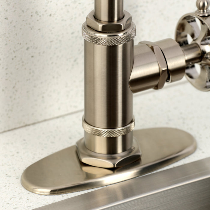 Kingston Sona KSD8508RX - Belknap One-Handle 1-Hole Deck Mount Bar Faucet, Brushed Nickel