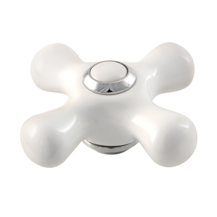Kingston KSDH23615PX Porcelain Cross Handle, Diverter for Tub Filler, Polished Chrome